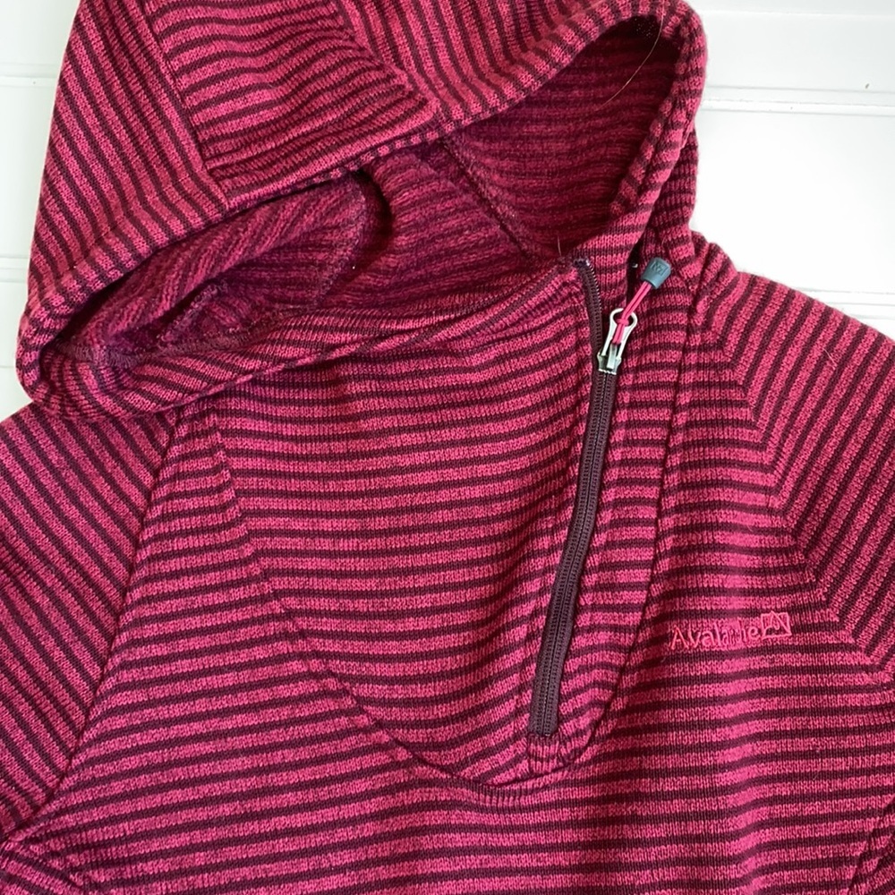 Avalanche 1/4 Zip Hooded Pullover Striped S - Picture 6 of 8